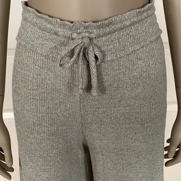 NWT! Maronie Grady Ribbed Grey Wide Leg Palazzo - Picture 2 of 9